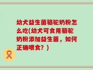 幼犬益生菌骆驼奶粉怎么吃(幼犬可食用骆驼奶粉添加益生菌，如何正确喂食？)