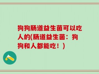狗狗肠道益生菌可以吃人的(肠道益生菌：狗狗和人都能吃！)