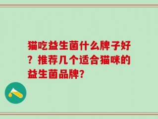 猫吃益生菌什么牌子好？推荐几个适合猫咪的益生菌品牌？