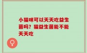 小猫咪可以天天吃益生菌吗？猫益生菌能不能天天吃