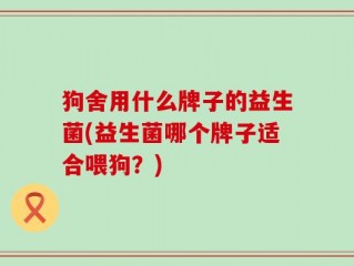 狗舍用什么牌子的益生菌(益生菌哪个牌子适合喂狗？)
