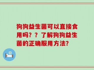 狗狗益生菌可以直接食用吗？？了解狗狗益生菌的正确服用方法？