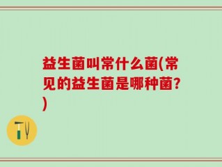 益生菌叫常什么菌(常见的益生菌是哪种菌？)