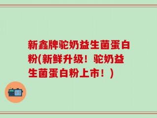 新鑫牌驼奶益生菌蛋白粉(新鲜升级！驼奶益生菌蛋白粉上市！)