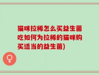 猫咪拉稀怎么买益生菌吃如何为拉稀的猫咪购买适当的益生菌)