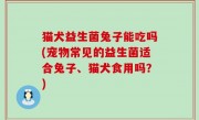 猫犬益生菌兔子能吃吗(宠物常见的益生菌适合兔子、猫犬食用吗？)
