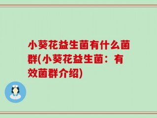 小葵花益生菌有什么菌群(小葵花益生菌：有效菌群介绍)