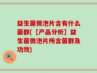 益生菌微泡片含有什么菌群(【产品分析】益生菌微泡片所含菌群及功效)