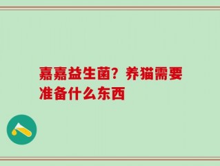 嘉嘉益生菌？养猫需要准备什么东西