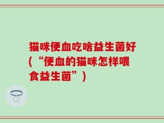 猫咪便血吃啥益生菌好(“便血的猫咪怎样喂食益生菌”)