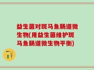 益生菌对斑马鱼肠道微生物(用益生菌维护斑马鱼肠道微生物平衡)