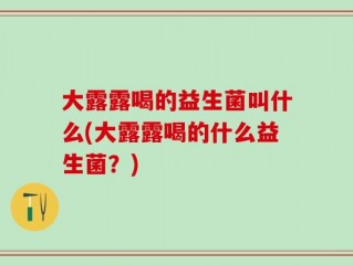大露露喝的益生菌叫什么(大露露喝的什么益生菌？)