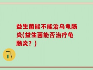 益生菌能不能治乌龟肠炎(益生菌能否治疗龟肠炎？)
