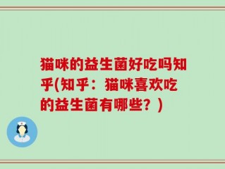 猫咪的益生菌好吃吗知乎(知乎：猫咪喜欢吃的益生菌有哪些？)