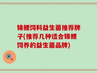 锦鲤饲料益生菌推荐牌子(推荐几种适合锦鲤饲养的益生菌品牌)
