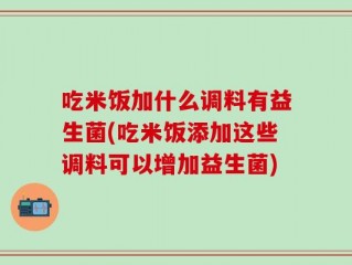 吃米饭加什么调料有益生菌(吃米饭添加这些调料可以增加益生菌)