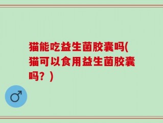猫能吃益生菌胶囊吗(猫可以食用益生菌胶囊吗？)