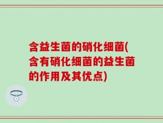 含益生菌的硝化细菌(含有硝化细菌的益生菌的作用及其优点)