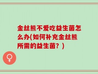 金丝熊不爱吃益生菌怎么办(如何补充金丝熊所需的益生菌？)