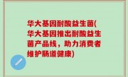 华大基因耐酸益生菌(华大基因推出耐酸益生菌产品线，助力消费者维护肠道健康)