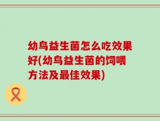 幼鸟益生菌怎么吃效果好(幼鸟益生菌的饲喂方法及最佳效果)