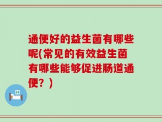 通便好的益生菌有哪些呢(常见的有效益生菌有哪些能够促进肠道通便？)