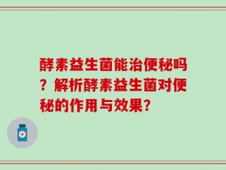 酵素益生菌能治便秘吗？解析酵素益生菌对便秘的作用与效果？