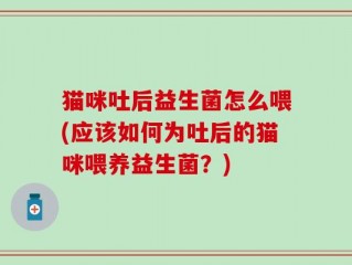 猫咪吐后益生菌怎么喂(应该如何为吐后的猫咪喂养益生菌？)