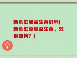 新鱼缸加益生菌好吗(新鱼缸添加益生菌，效果如何？)