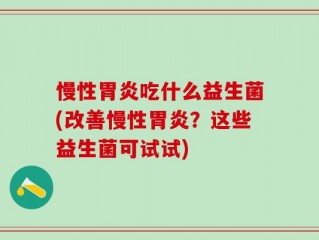 慢性胃炎吃什么益生菌(改善慢性胃炎？这些益生菌可试试)