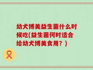 幼犬博美益生菌什么时候吃(益生菌何时适合给幼犬博美食用？)