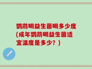 鹦鹉喝益生菌喝多少度(成年鹦鹉喝益生菌适宜温度是多少？)