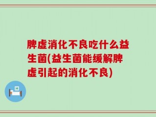 脾虚消化不良吃什么益生菌(益生菌能缓解脾虚引起的消化不良)