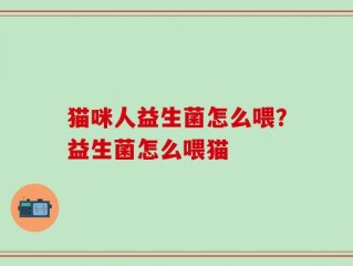 猫咪人益生菌怎么喂？益生菌怎么喂猫