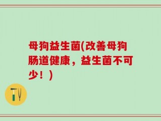 母狗益生菌(改善母狗肠道健康，益生菌不可少！)