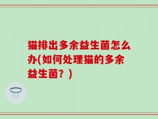 猫排出多余益生菌怎么办(如何处理猫的多余益生菌？)