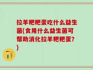 拉羊粑粑蛋吃什么益生菌(食用什么益生菌可帮助消化拉羊粑粑蛋？)