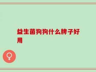 益生菌狗狗什么牌子好用