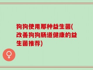狗狗使用那种益生菌(改善狗狗肠道健康的益生菌推荐)