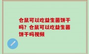 仓鼠可以吃益生菌饼干吗？仓鼠可以吃益生菌饼干吗视频