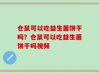 仓鼠可以吃益生菌饼干吗？仓鼠可以吃益生菌饼干吗视频