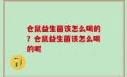 仓鼠益生菌该怎么喝的？仓鼠益生菌该怎么喝的呢