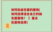 如何选益生菌的菌株(如何选择适合自己的益生菌菌株？ – 重点在菌株选择)