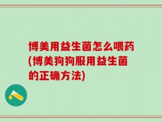 博美用益生菌怎么喂药(博美狗狗服用益生菌的正确方法)