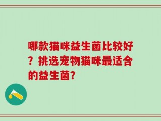 哪款猫咪益生菌比较好？挑选宠物猫咪最适合的益生菌？