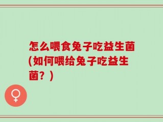怎么喂食兔子吃益生菌(如何喂给兔子吃益生菌？)