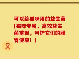 可以给猫咪用的益生菌(猫咪专属，高效益生菌重现，呵护它们的肠胃健康！)
