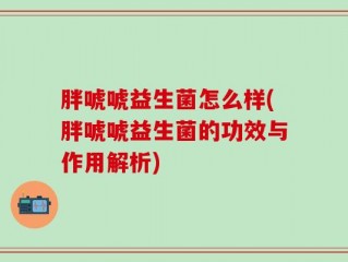 胖唬唬益生菌怎么样(胖唬唬益生菌的功效与作用解析)