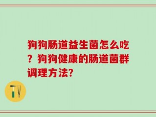 狗狗肠道益生菌怎么吃？狗狗健康的肠道菌群调理方法？
