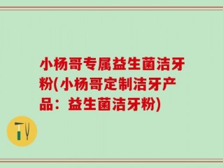 小杨哥专属益生菌洁牙粉(小杨哥定制洁牙产品：益生菌洁牙粉)